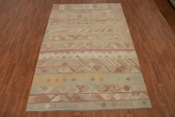 Tribal Wool Kilim Handwoven Area Rug 7x10