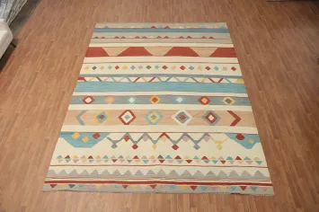 Tribal Wool Kilim Flat Weave Area Rug 10x13