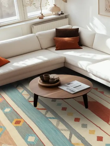 Tribal Wool Kilim Flat Weave Area Rug 10x13