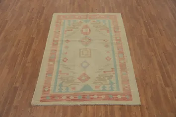 Geometric Kilim Handwoven Rug 5x6