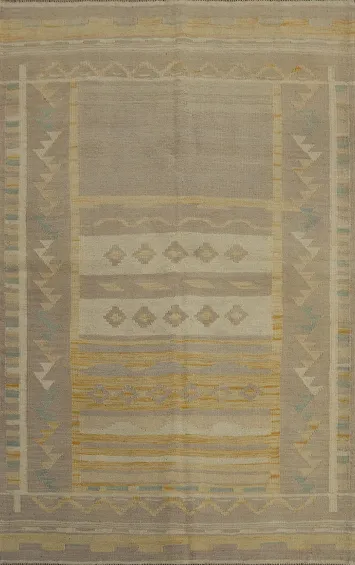 Geometric Kilim Flat Weave Rug 4x6