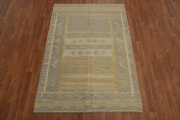 Geometric Kilim Flat Weave Rug 4x6