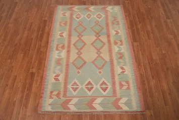 Geometric Kilim Flat Weave Rug 4x6