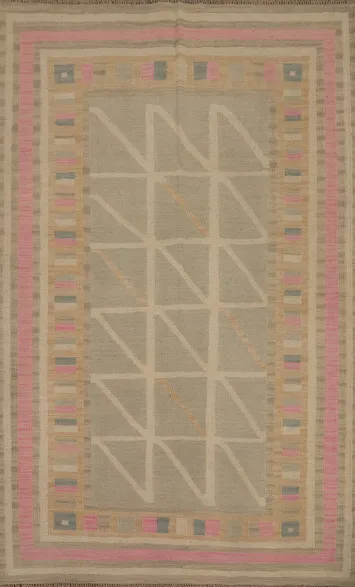 Geometric Kilim Flat Weave Rug 4x6