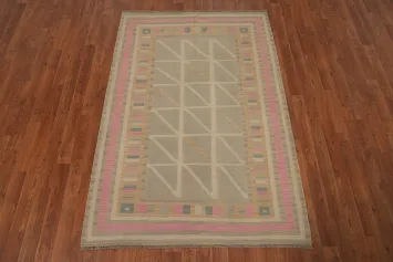 Geometric Kilim Flat Weave Rug 4x6