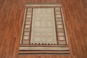 Geometric Kilim Flat Weave Rug 4x6