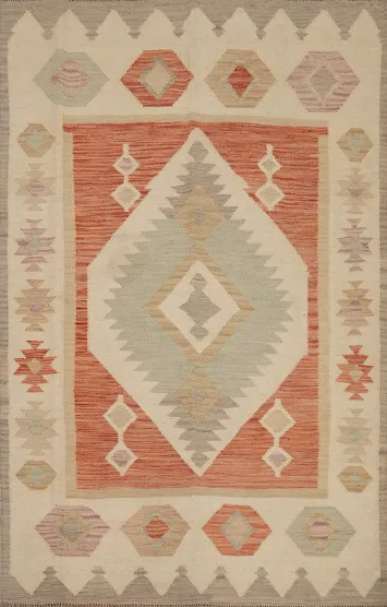 Geometric Kilim Flat Weave Rug 4x6