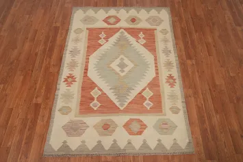 Geometric Kilim Flat Weave Rug 4x6