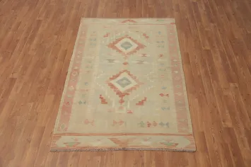 Nomadic Wool Geometric Kilim Handwoven Rug 4x6