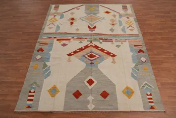 Tribal Wool Kilim Handwoven Area Rug 8x10