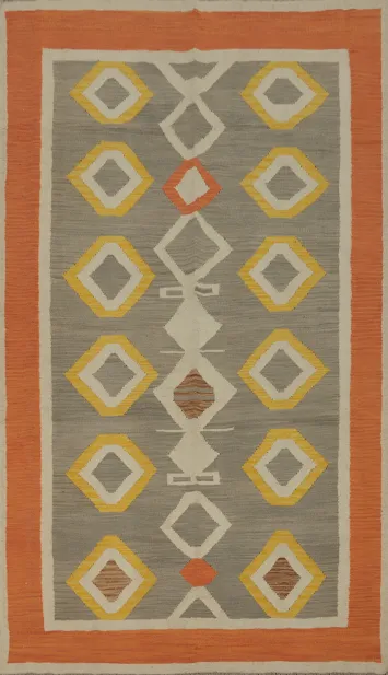 Geometric Kilim Handwoven Area Rug 5x8