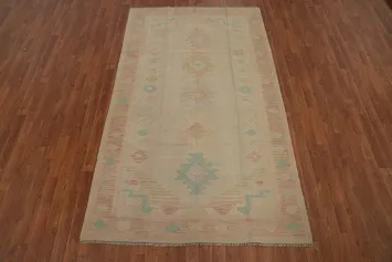 Earth Tones Wool Kilim Handwoven Area Rug 5x8