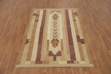 Geometric Kilim Flat Weave Rug 5x7