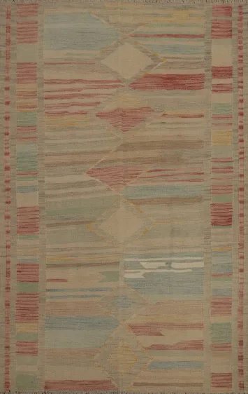 Geometric Kilim Flat Weave Rug 4x6
