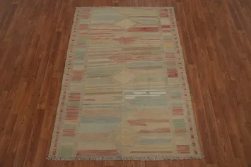 Geometric Kilim Flat Weave Rug 4x6