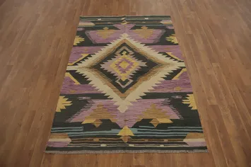 Geometric Kilim Flat Weave Rug 4x6