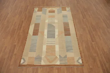 Tribal Wool Kilim Flat Weave Area Rug 5x8