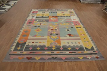 Tribal Wool Kilim Handwoven Area Rug 10x13