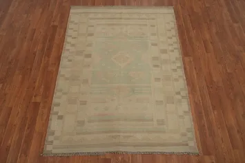 Subtle Earth Tone Kilim Rug 4x6 Ideal for Cozy Living Spaces