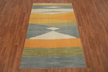 Modern Artistic Waves Kilim Rug 4x6 for Contemporary Living Spaces