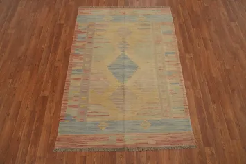 Timeless Style Kilim Pastel Palette Geometric Home Rug 4x6