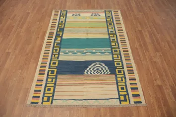 Nomadic Wool Kilim Flat Weave Rug 4x6