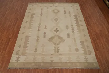 Elegant Beige Tribal Pattern Area Rug 8x10 for Modern Interiors