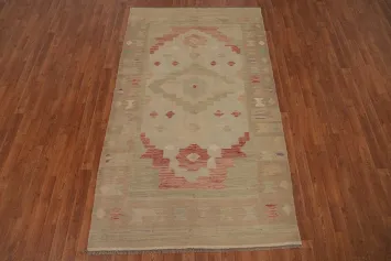 Elegant Kilim Timeless Flatweave Earthy Hues Area Rug 5x8