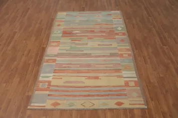 Colorful Kilim Handwoven Area Rug 5x8