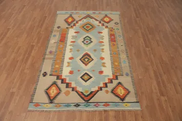 Tribal Wool Kilim Handwoven Area Rug 5x8