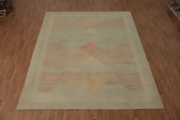 Gentle Geometric Patterns Earthy Tones in a Stylish Kilim Rug 10x13