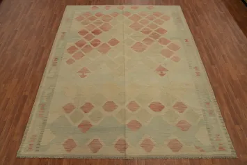 Trellis Wool Kilim Flat Weave Area Rug 8x10