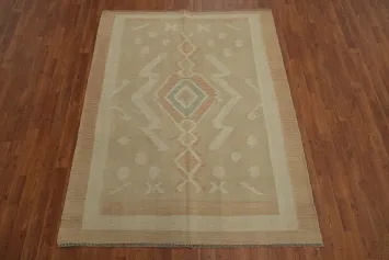 Subtle Geometric Patterns & Textures Neutral Toned Rug 5x6
