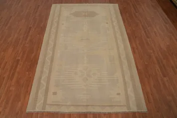 Earth Tones Wool Kilim Flat Weave Area Rug 6x10