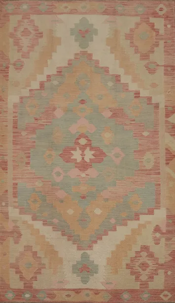 Tribal Wool Kilim Flat Weave Area Rug 5x8