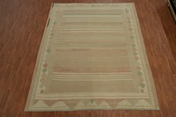 Earth Tones Wool Kilim Flat Weave Area Rug 10x13