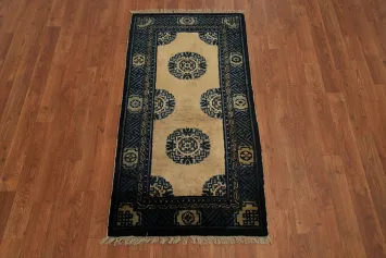 Vegetable Dye Art Deco Chinese Rug 2x4