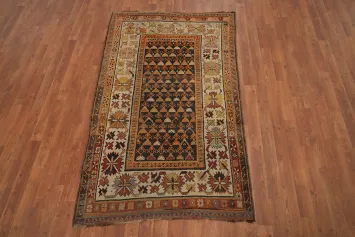 Pre-1900 Antique Caucasian Vegetable Dye Rug 4x6