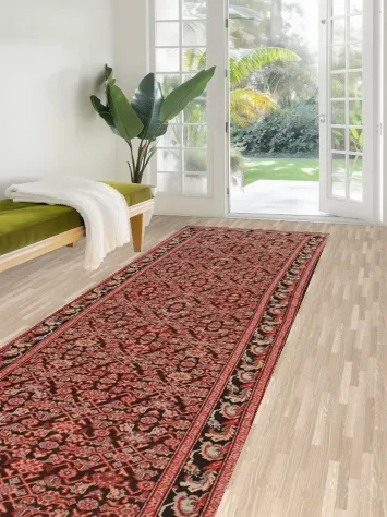 Antique Karabagh Vegetable Dye Runner Rug 4x19