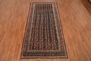 Pre-1900 Antique Vegetable Dye Qashqai Persian Area Rug 5x9