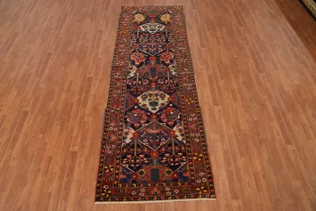 Pre-1900 Vegetable Dye Bakhtiari Persian Runner Rug 3x10