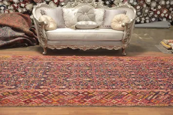 Pre-1900 Antique Kazak Vegetable Dye Large Rug 7x15