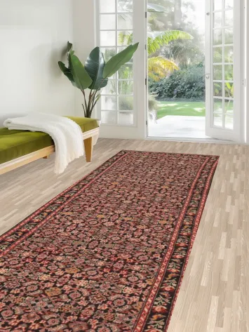 Antique Karabagh Vegetable Dye Runner Rug 4x16