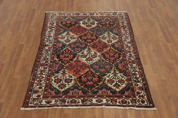 Antique Vegetable Dye Bakhtiari Persian Rug 5x6