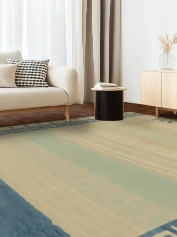 Handcrafted Kilim Area Rug 10x13 with Intricate Borders