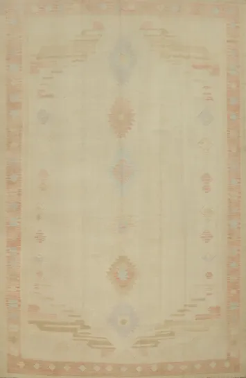 Pastel Harmony Soft Tones Blend in Luxurious Large Kilim Rug 9x12