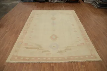 Pastel Harmony Soft Tones Blend in Luxurious Large Kilim Rug 9x12