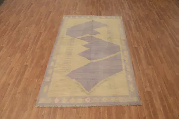 Geometric Wool Kilim Handwoven Area Rug 5x8