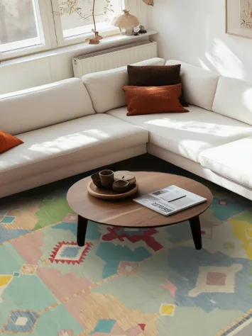 Vibrant Geometric Large Kilim Rug 10x13 Bringing Brightness to Any Room