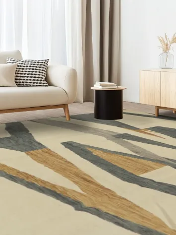 Geometric Elegance Modern Abstract Kilim Area Rug 10x13